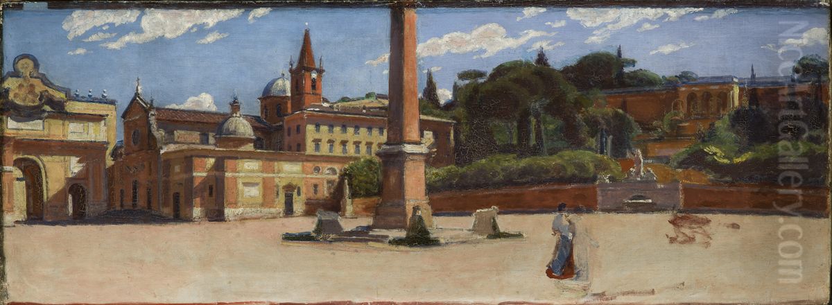 Piazza del Popolo in Rom Oil Painting by Aleksander Gierymski