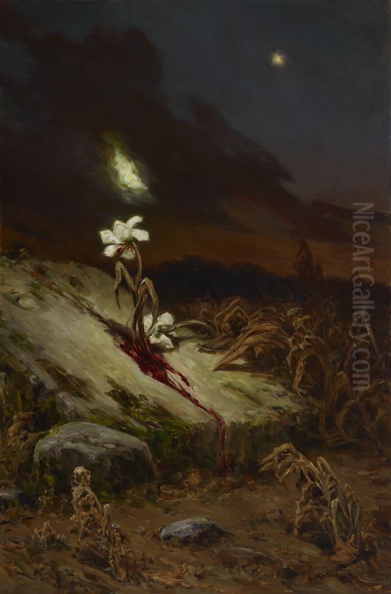 Tomb of a Suicide Oil Painting by Wilhelm Kotarbinski