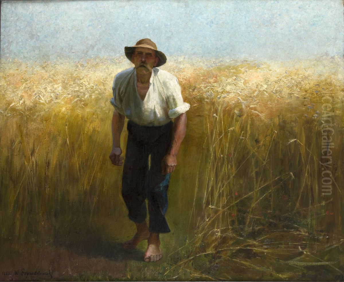 Harvester Oil Painting by Waclaw Szymanowski