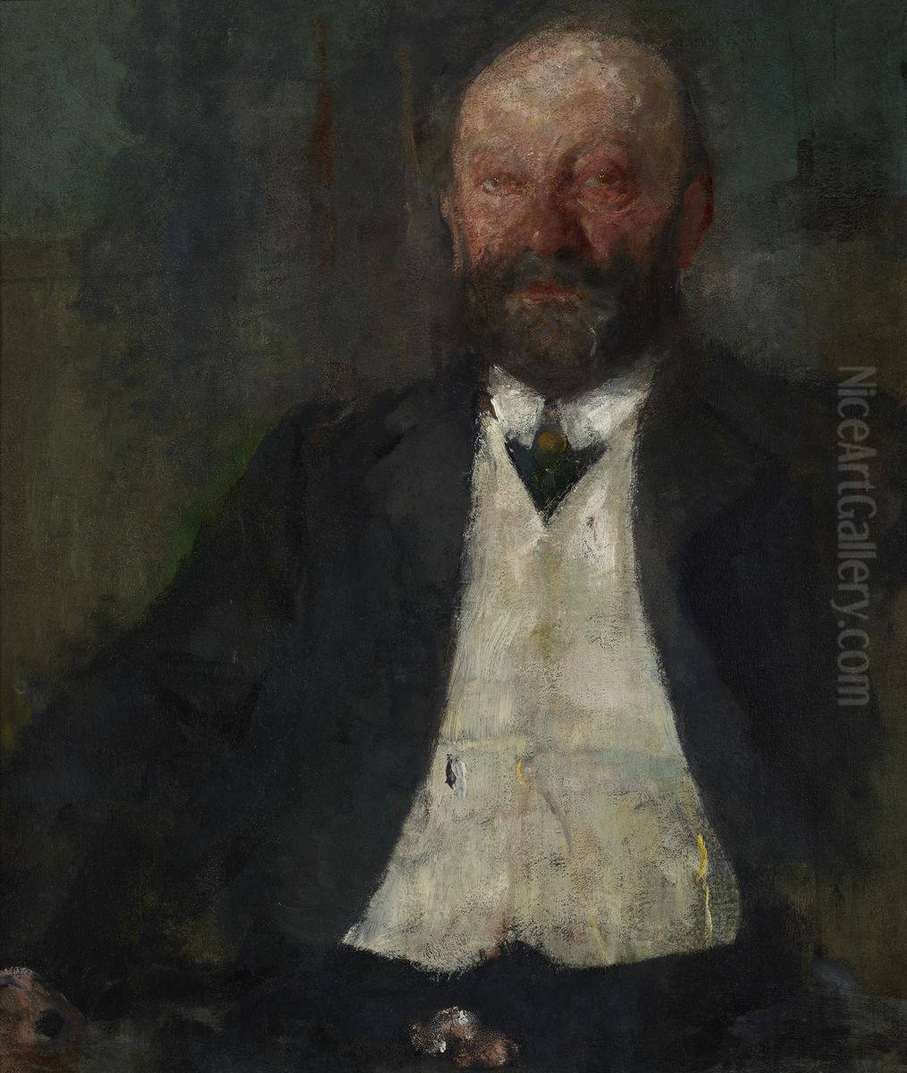 Portrait of Adam Nowina Boznanski, Artist's Father Oil Painting by Olga Boznanska