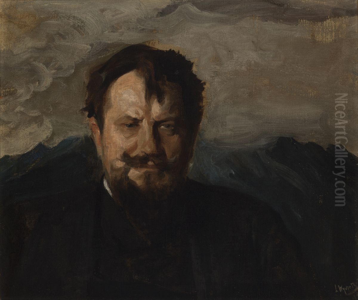 Portrait of Jan Kasprowicz Oil Painting by Leon Wyczolkowski