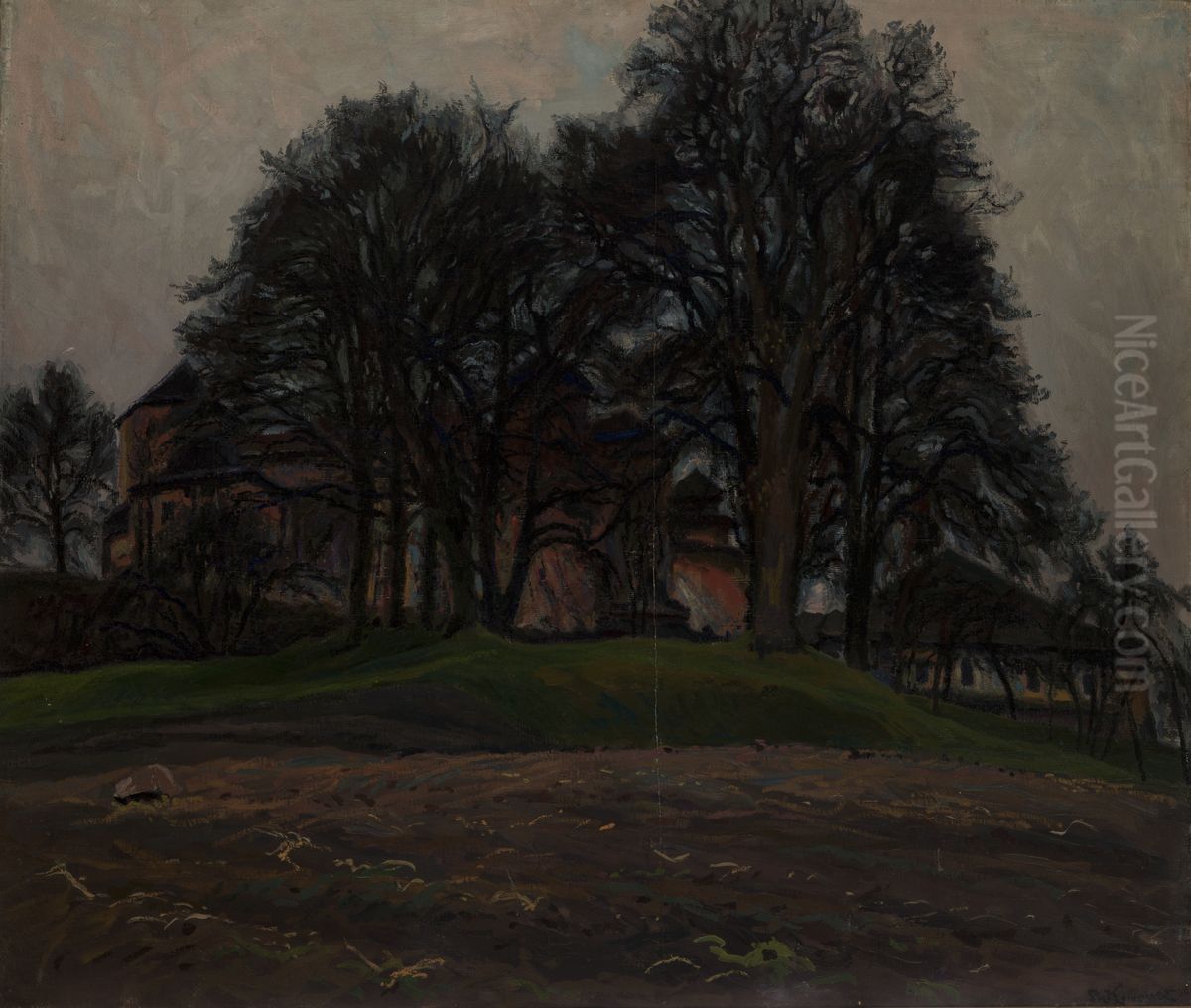 Late Autumn Oil Painting by Stanislaw Kamocki