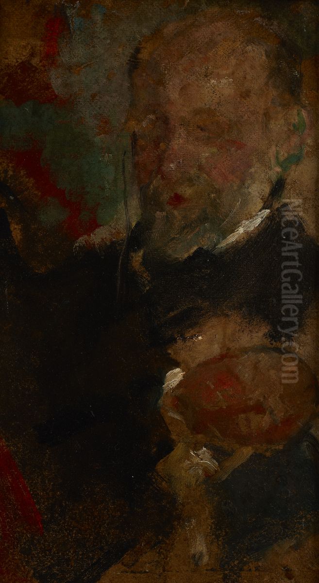 Portrait of Professor Jerzy Mycielski Oil Painting by Olga Boznanska