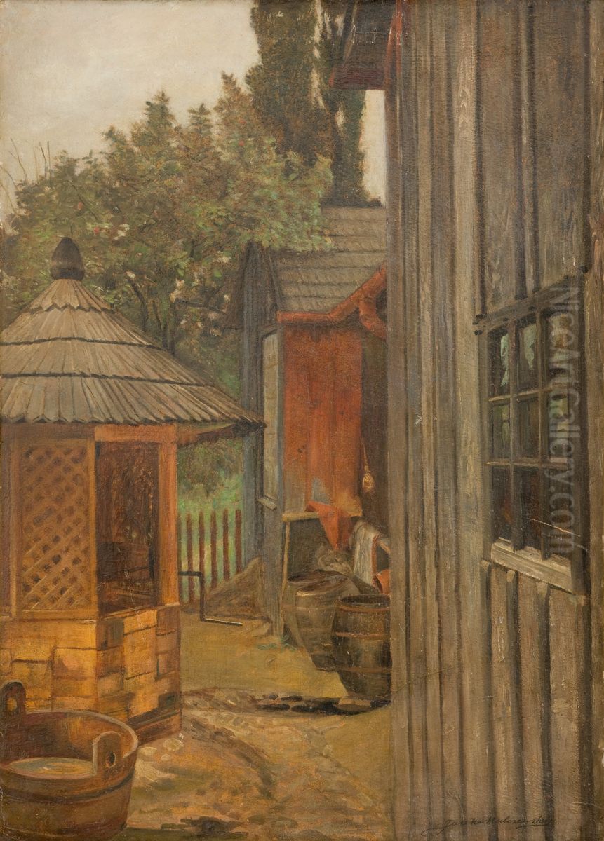 Podworze Oil Painting by Jacek Malczewski