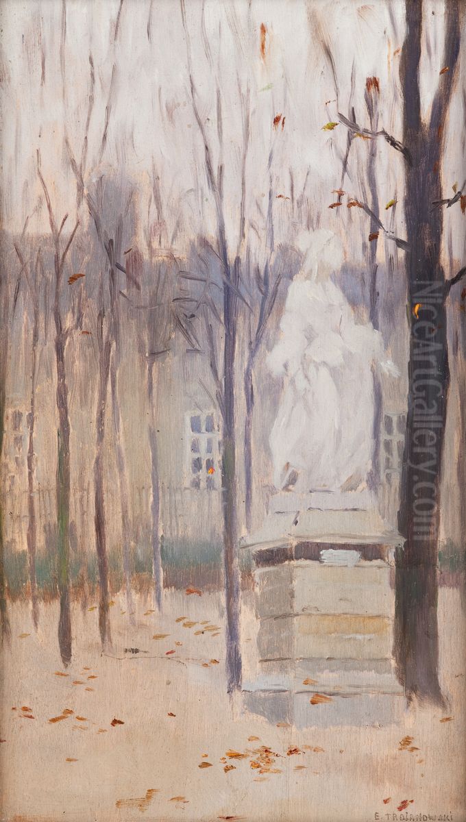 In the Luxembourg Garden Oil Painting by Edward Trojanowski
