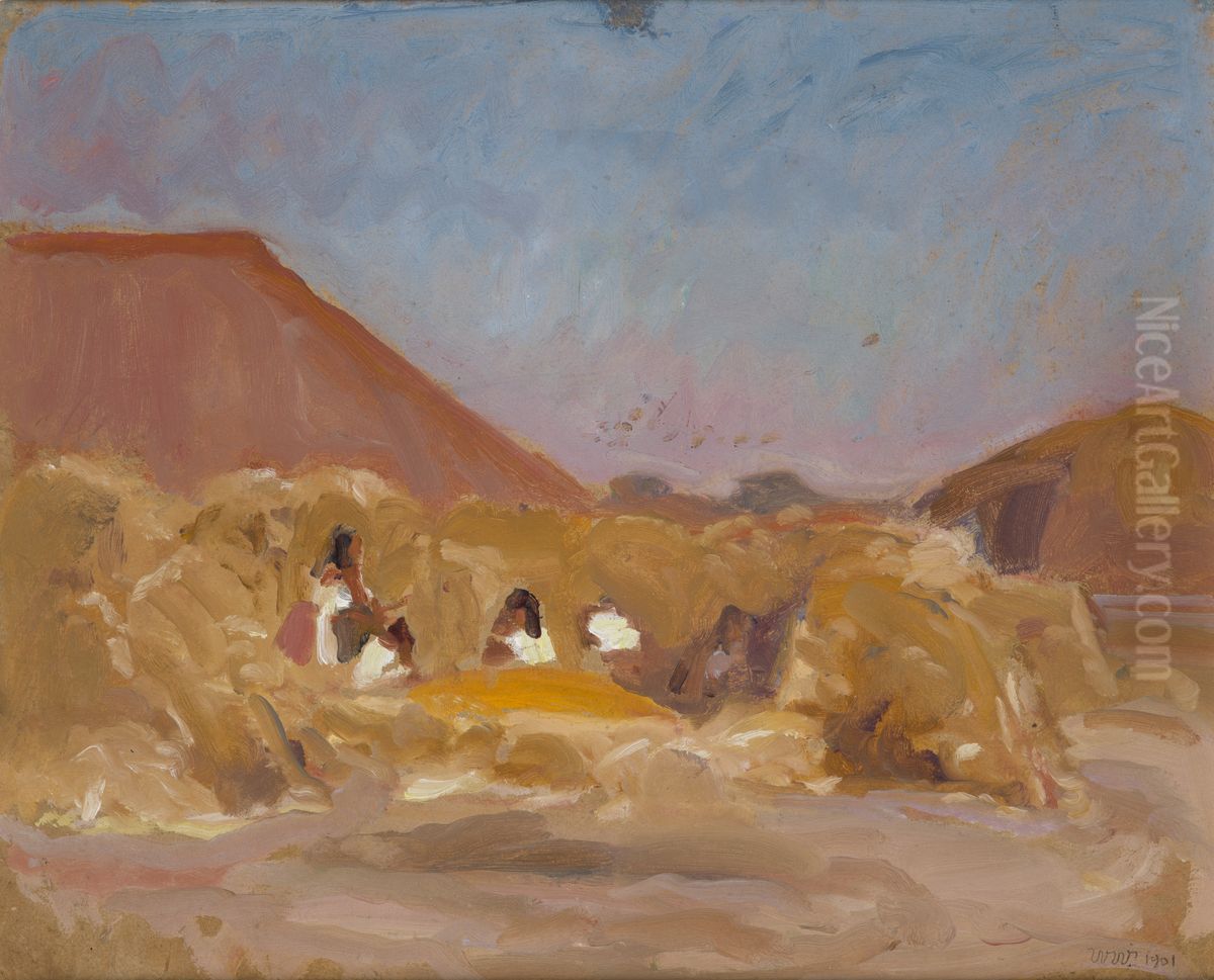 Gumno na Ukrainie Oil Painting by Wojciech Weiss