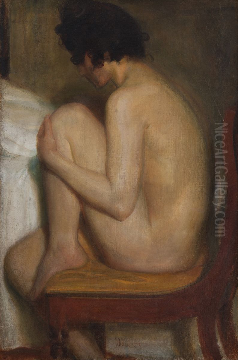 Modelka Oil Painting by Wojciech Weiss