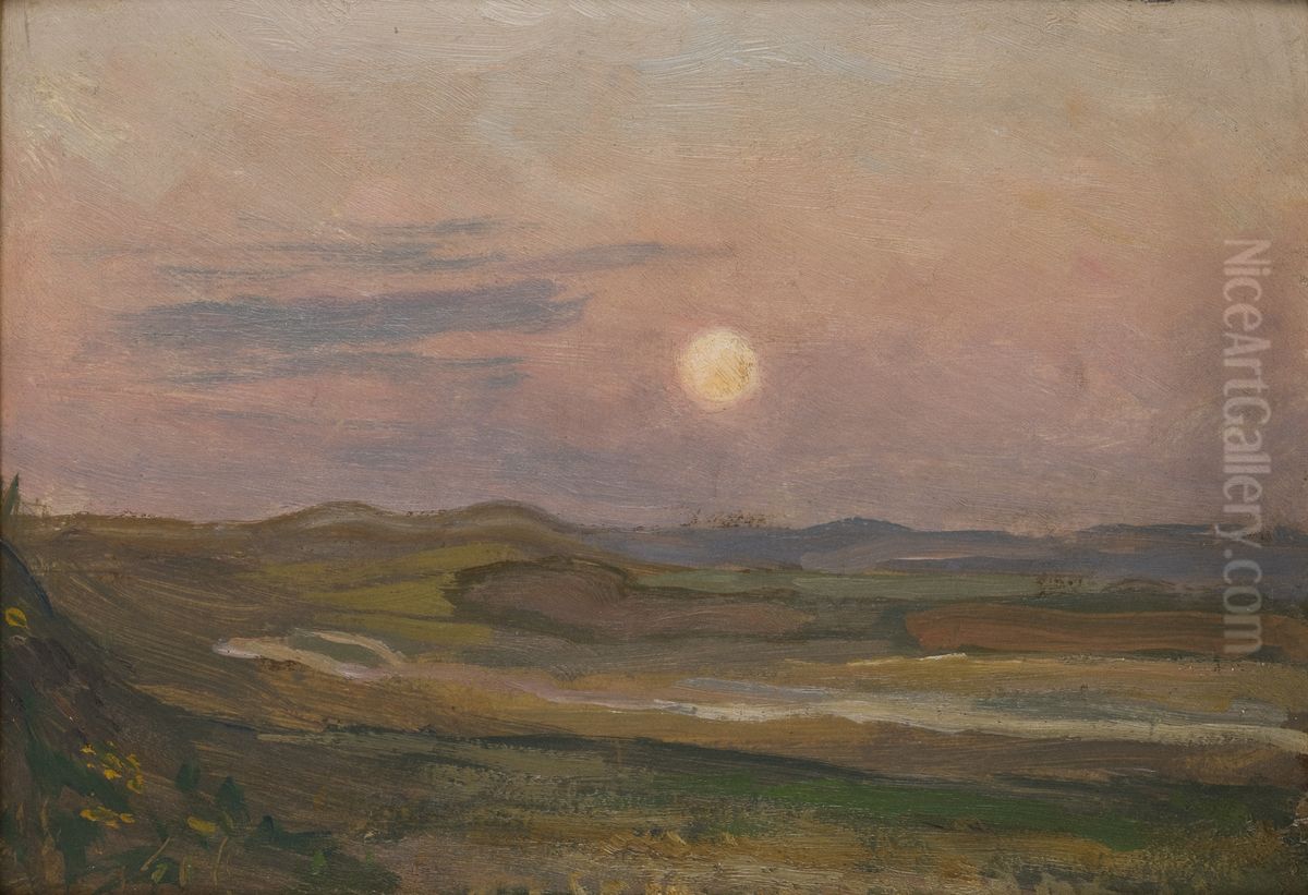 Moonrise over Krzemionki Oil Painting by Jan Stanislawski