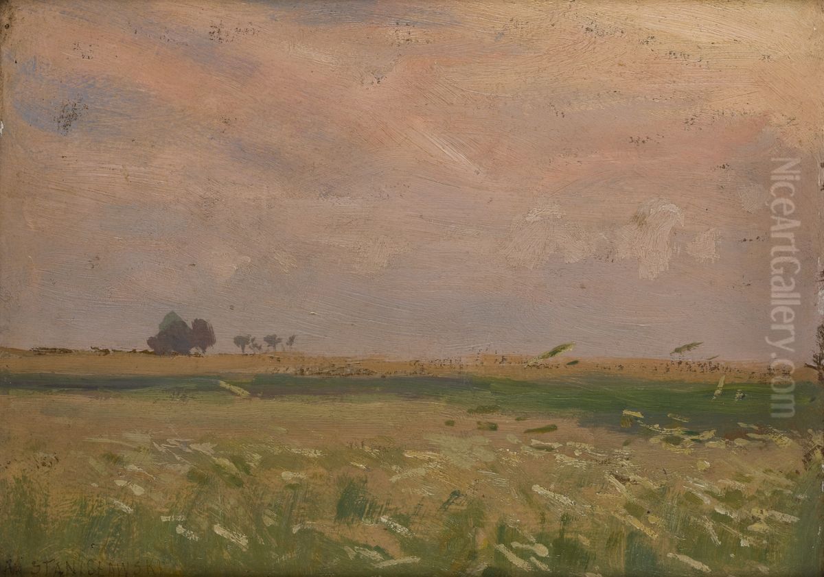 Fields near Bronowice Oil Painting by Jan Stanislawski