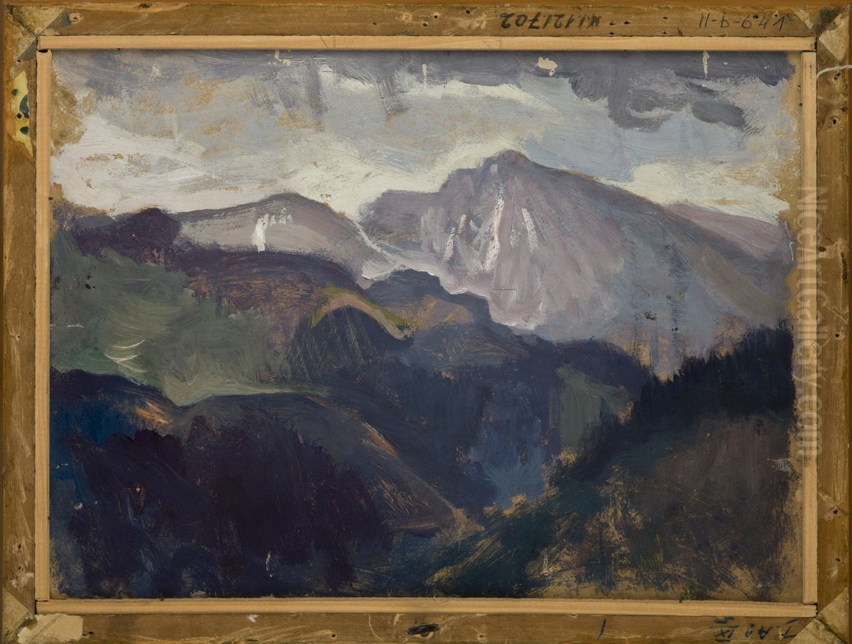 Landscape from the Tatra Mountains - two-sided painting Oil Painting by Jan Stanislawski