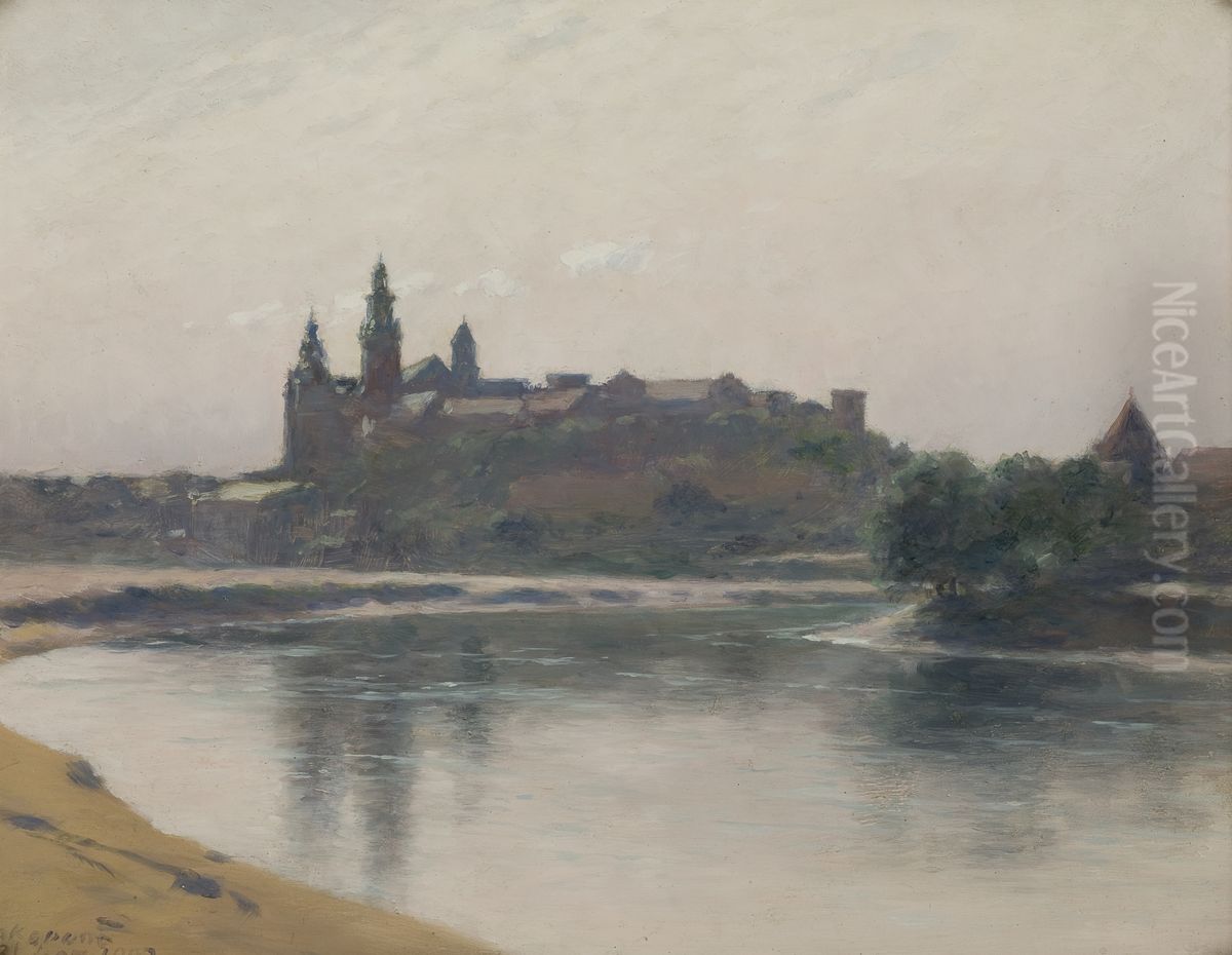 Wawel from the Vistula Side Oil Painting by Stanislaw Witkiewicz