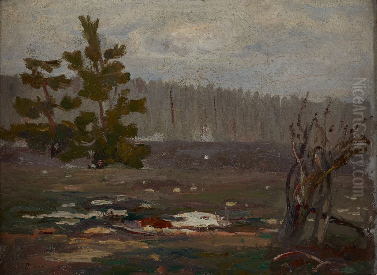 Grey Spring Day Oil Painting by Jan Stanislawski