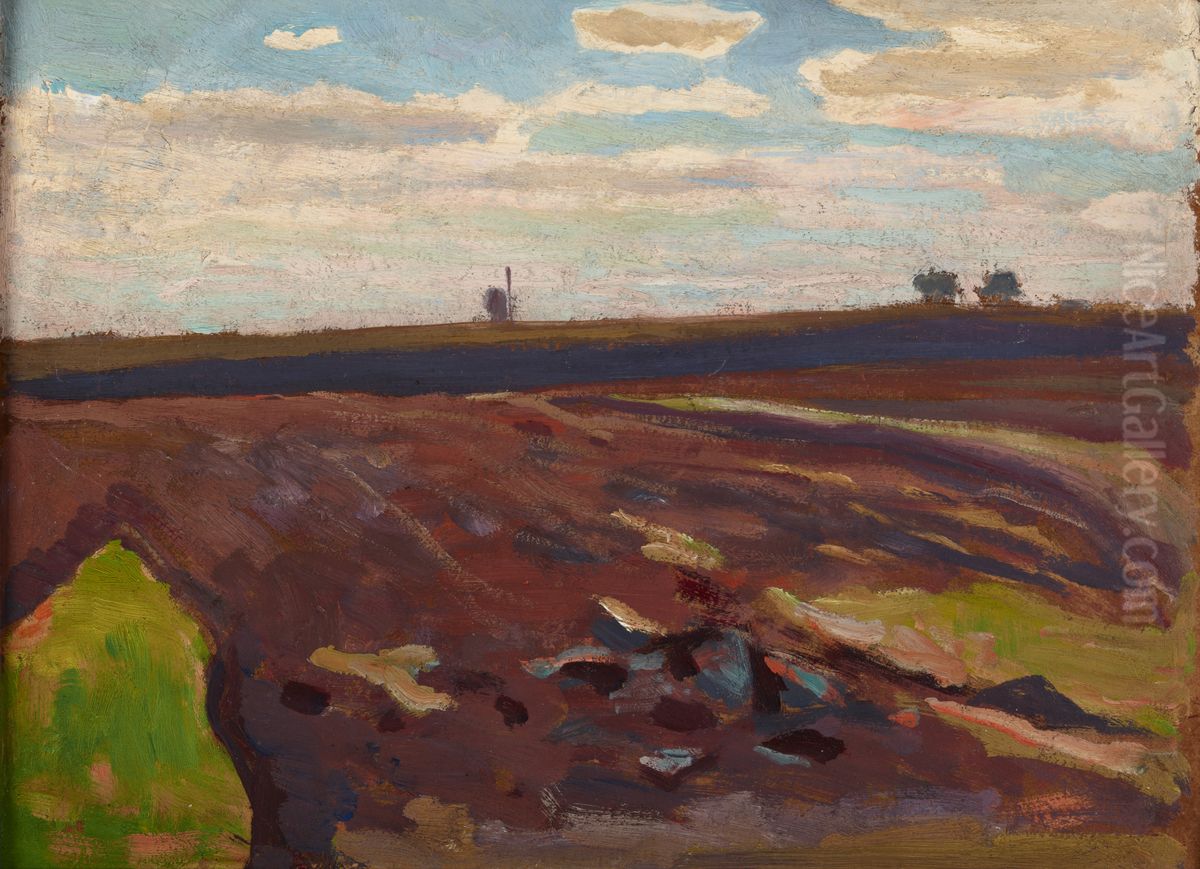 Plough-Land in Spring Oil Painting by Jan Stanislawski