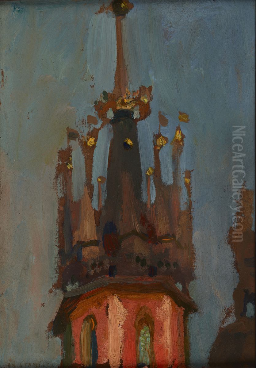 Spire of the Tower of St Mary's Church in Krakow Oil Painting by Jan Stanislawski