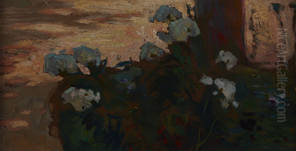 White Phloxes Oil Painting by Jan Stanislawski