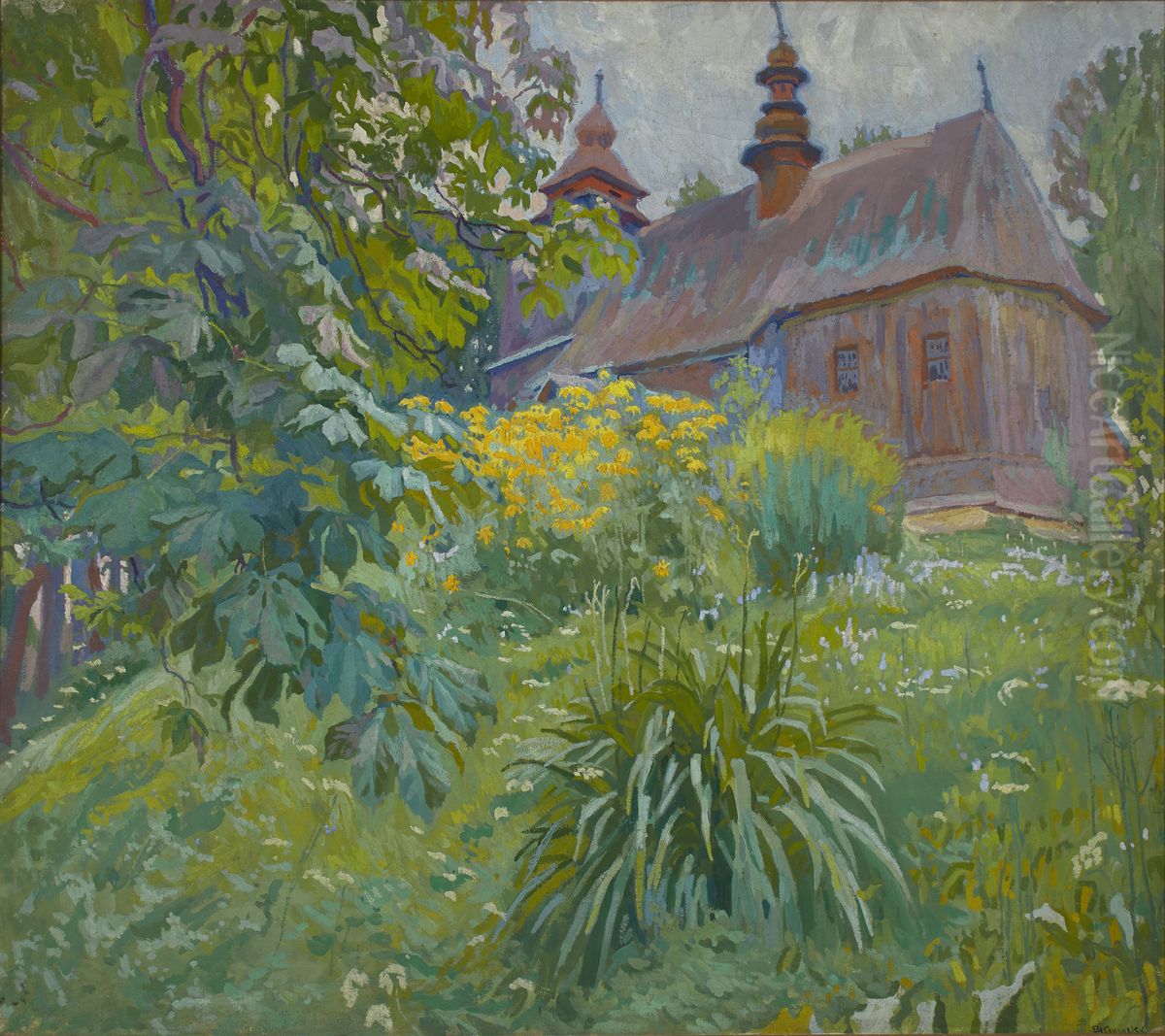 Church Silence Oil Painting by Stanislaw Kamocki