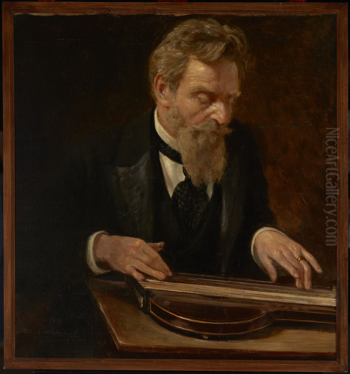 Portrait of a Musician Oil Painting by Aleksander Sochaczewski