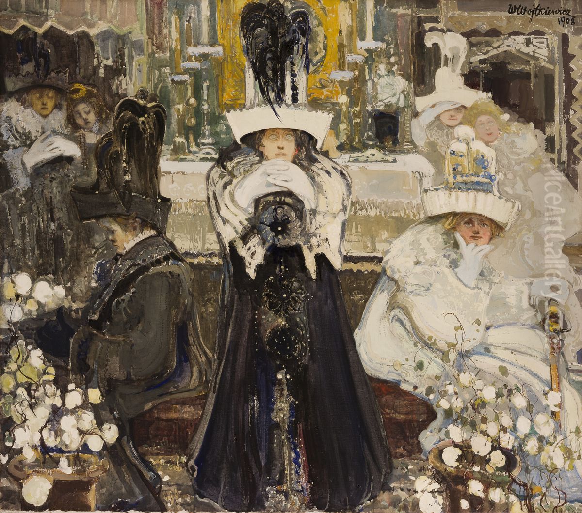 Ceremonies VII Oil Painting by Witold Wojtkiewicz