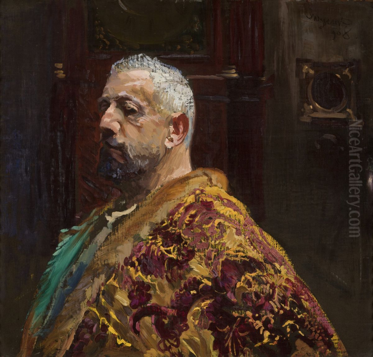 Portrait of Erazm Baracz Oil Painting by Leon Wyczolkowski