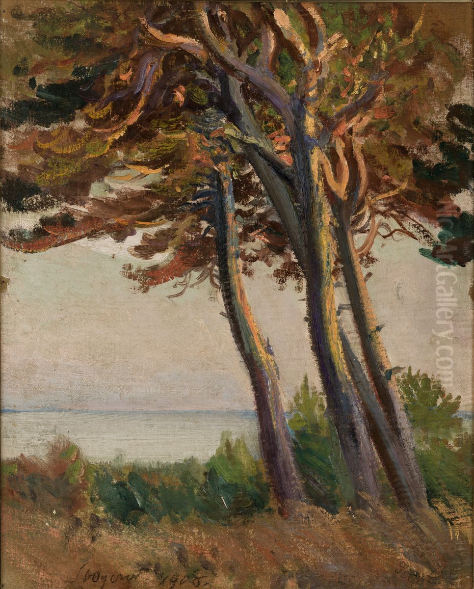 Pines at Polaga Oil Painting by Leon Wyczolkowski