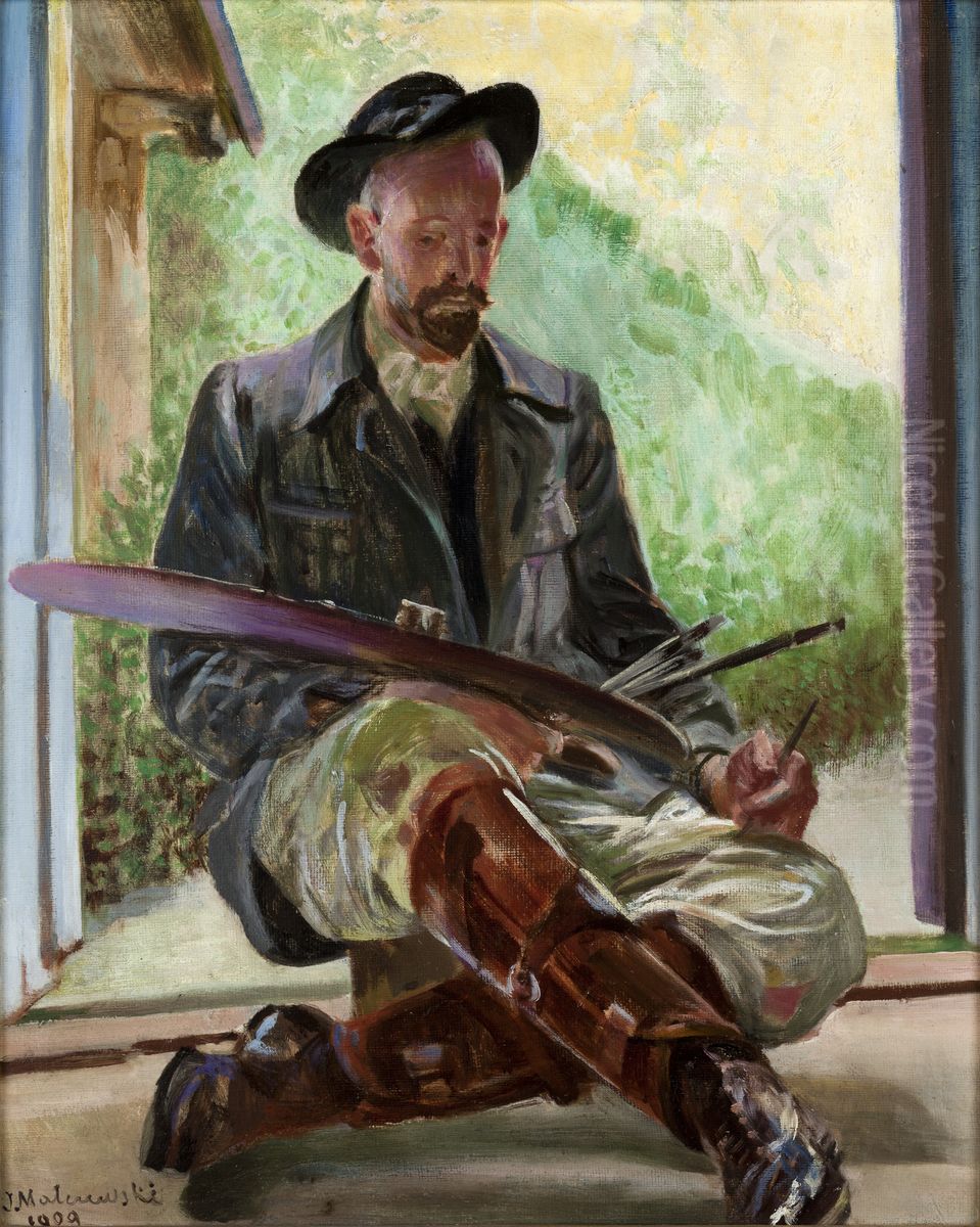 My Models - Triptych (Central Part) Oil Painting by Jacek Malczewski