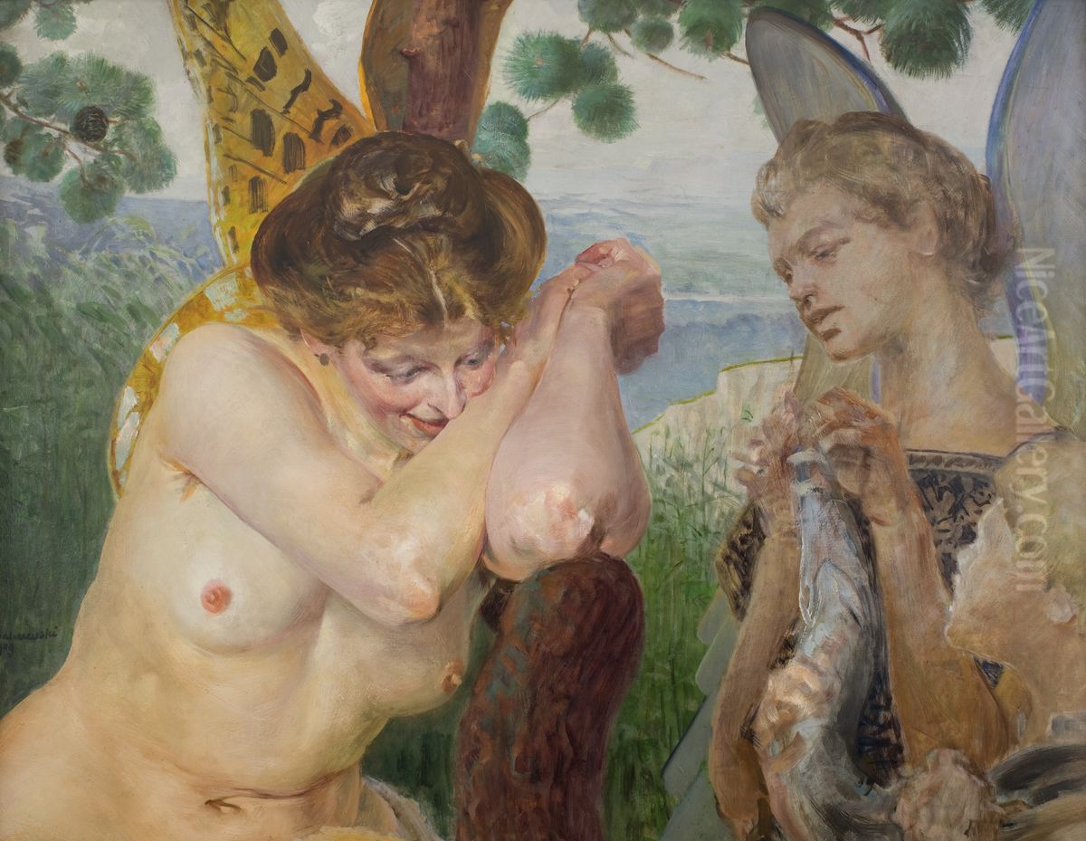 Tobiasz z Harpia Oil Painting by Jacek Malczewski