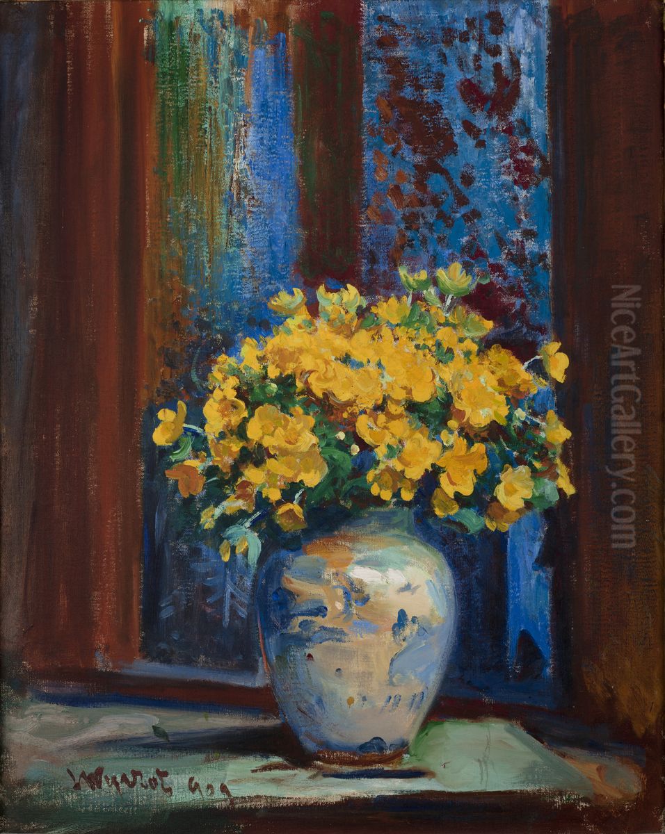 Marsh Marigolds Oil Painting by Leon Wyczolkowski