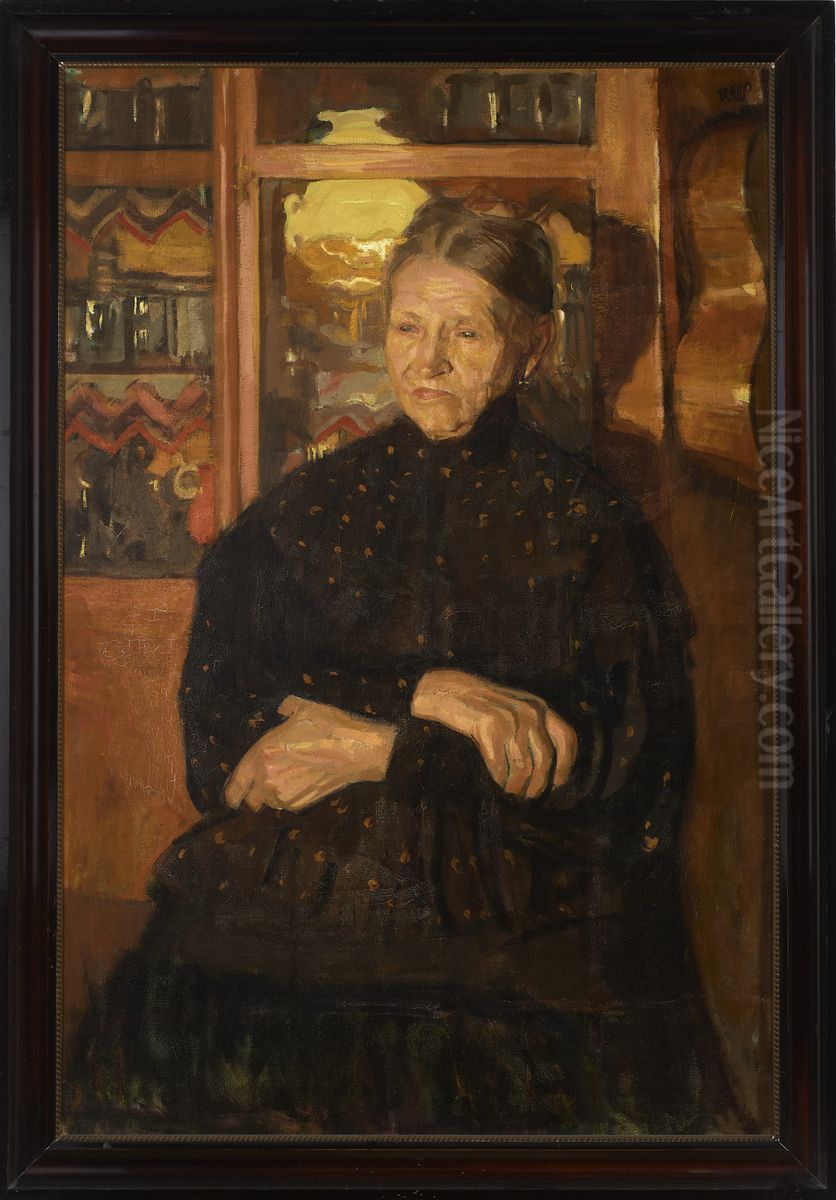 By Lightlamp - Portrait of Artist's Aunt Oil Painting by Wojciech Weiss