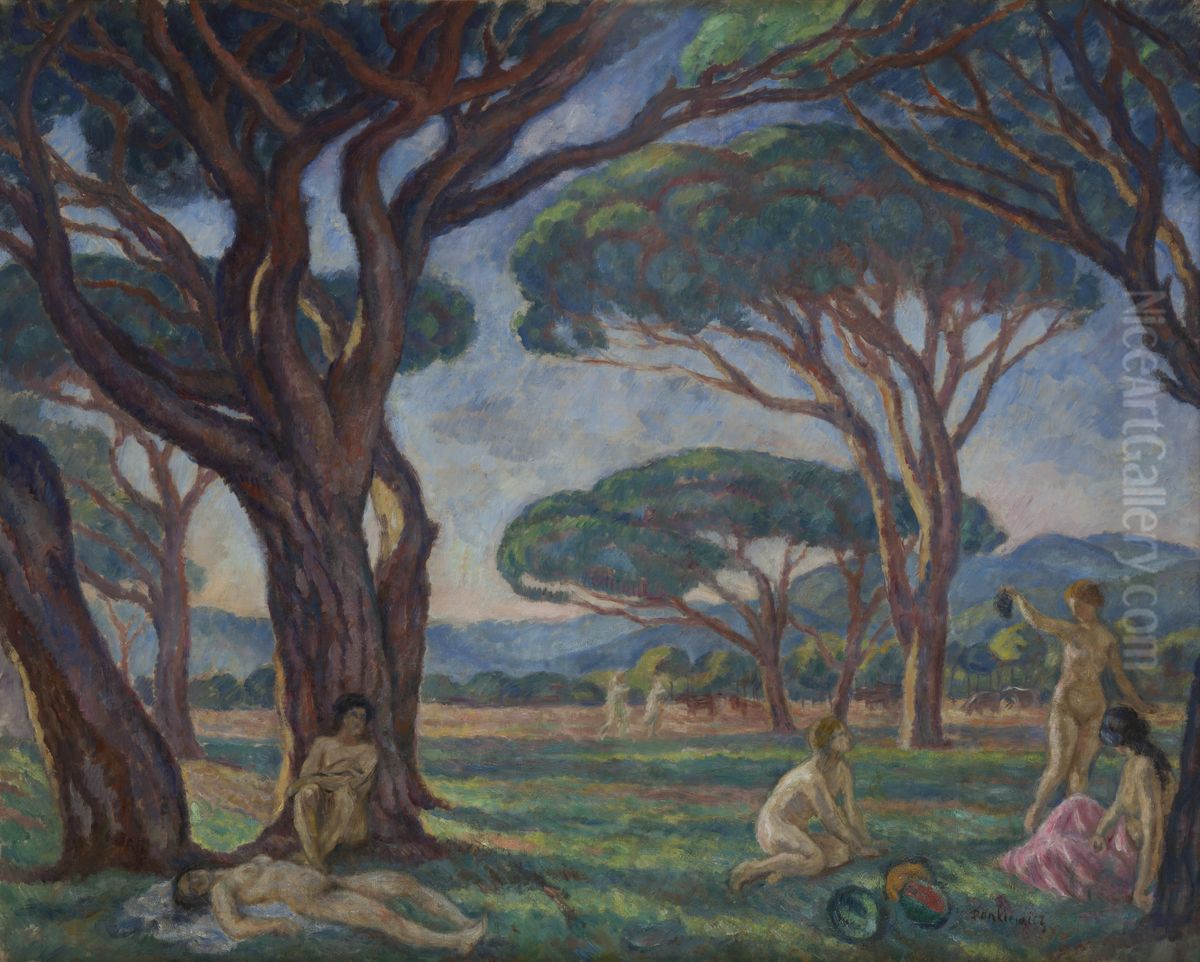 Landscape from Provence with Idyllic Scenes Oil Painting by Jozef Pankiewicz