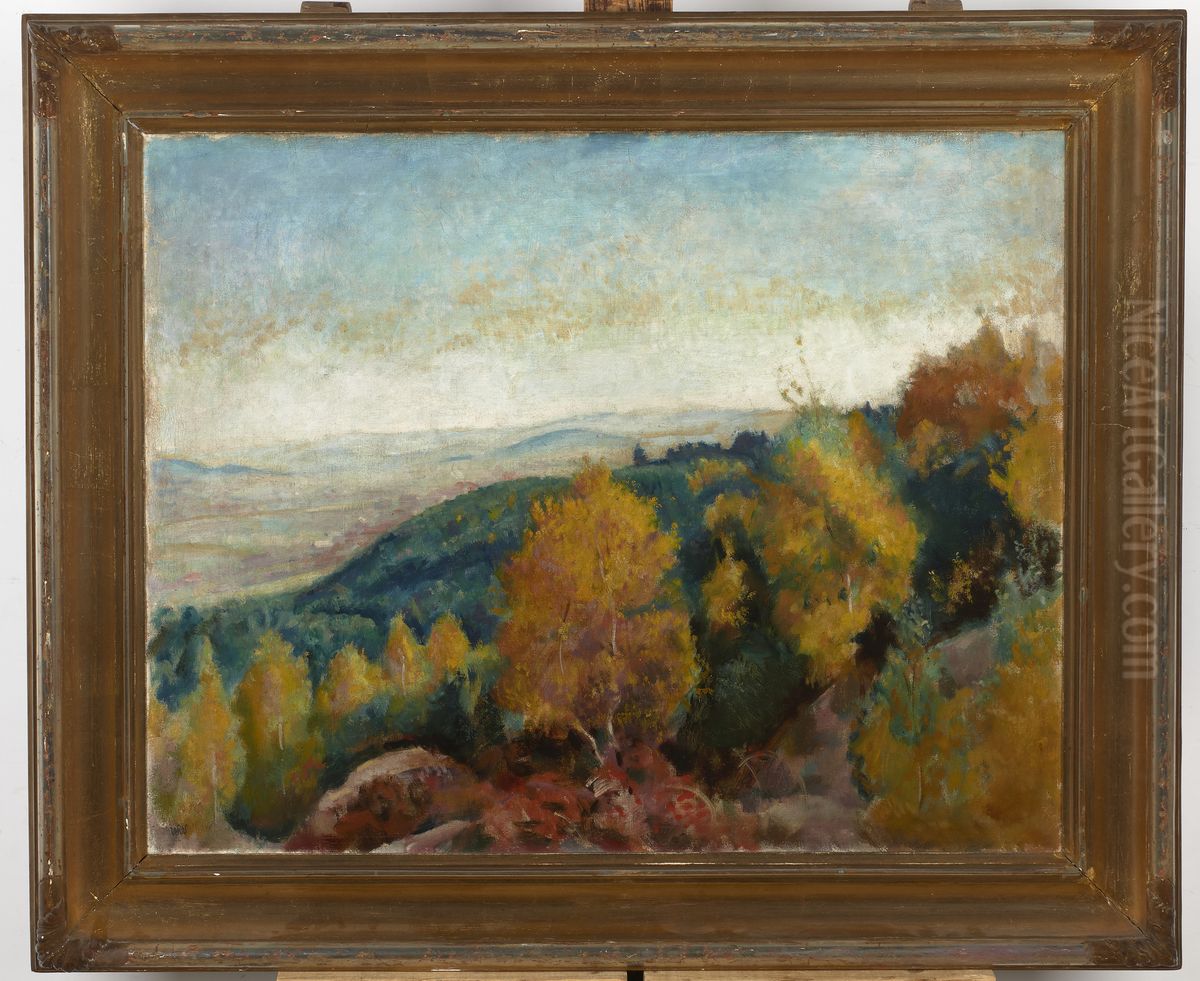 Herbstlandschaft - Umgebung von Kalwaria Zebrzydowska Oil Painting by Wojciech Weiss