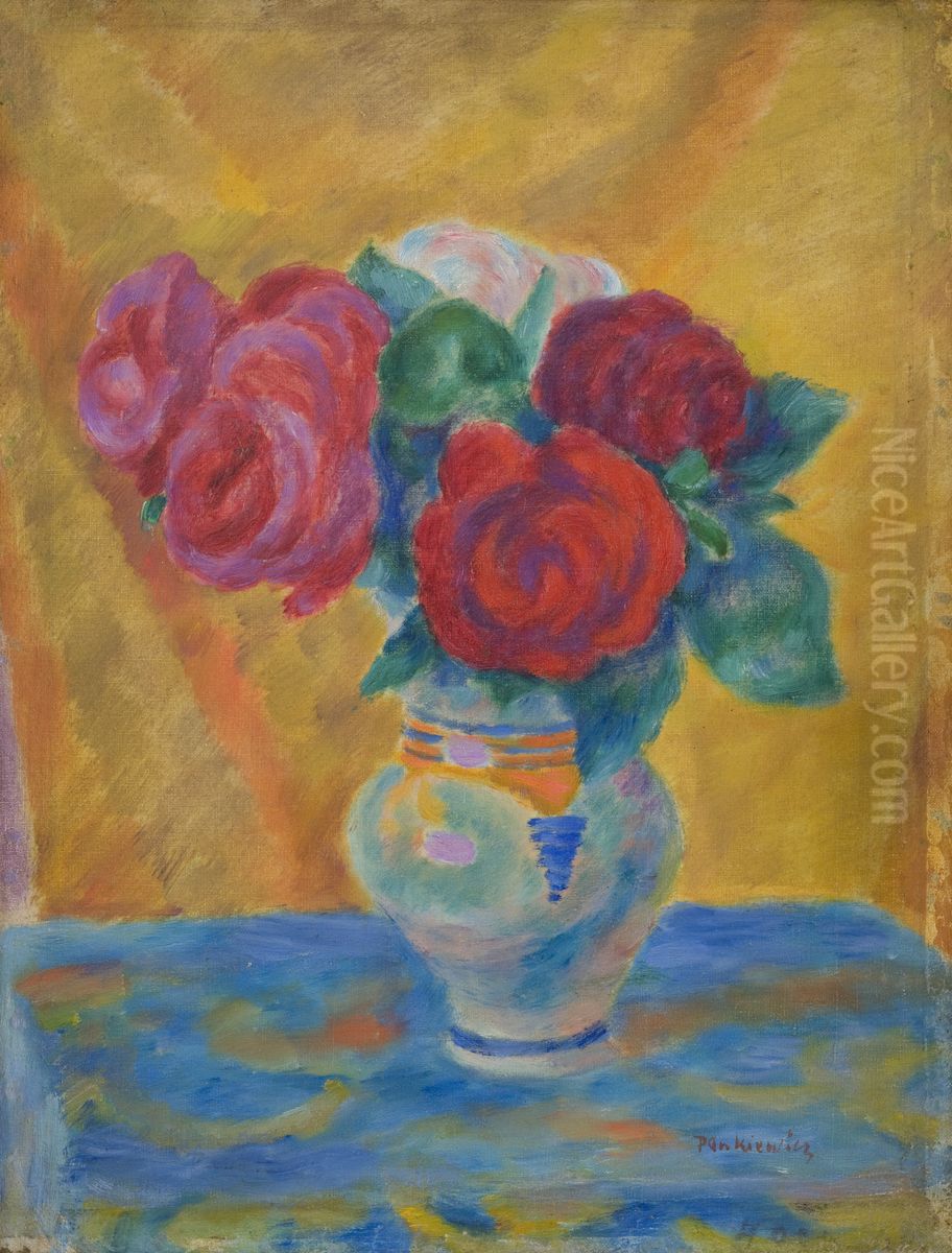 Roses Oil Painting by Jozef Pankiewicz
