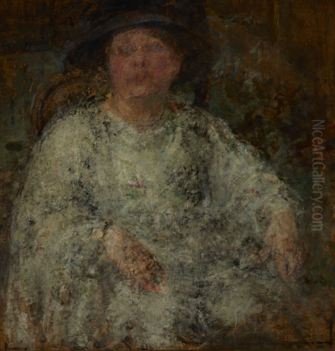 Portrait of a Lady with Glasses Oil Painting by Olga Boznanska