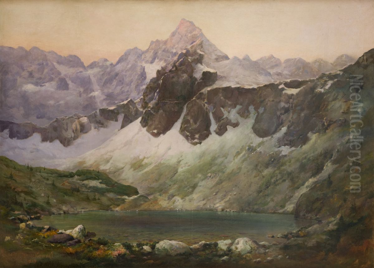 The Morskie Oko Lake Oil Painting by Aleksander Mroczkowski