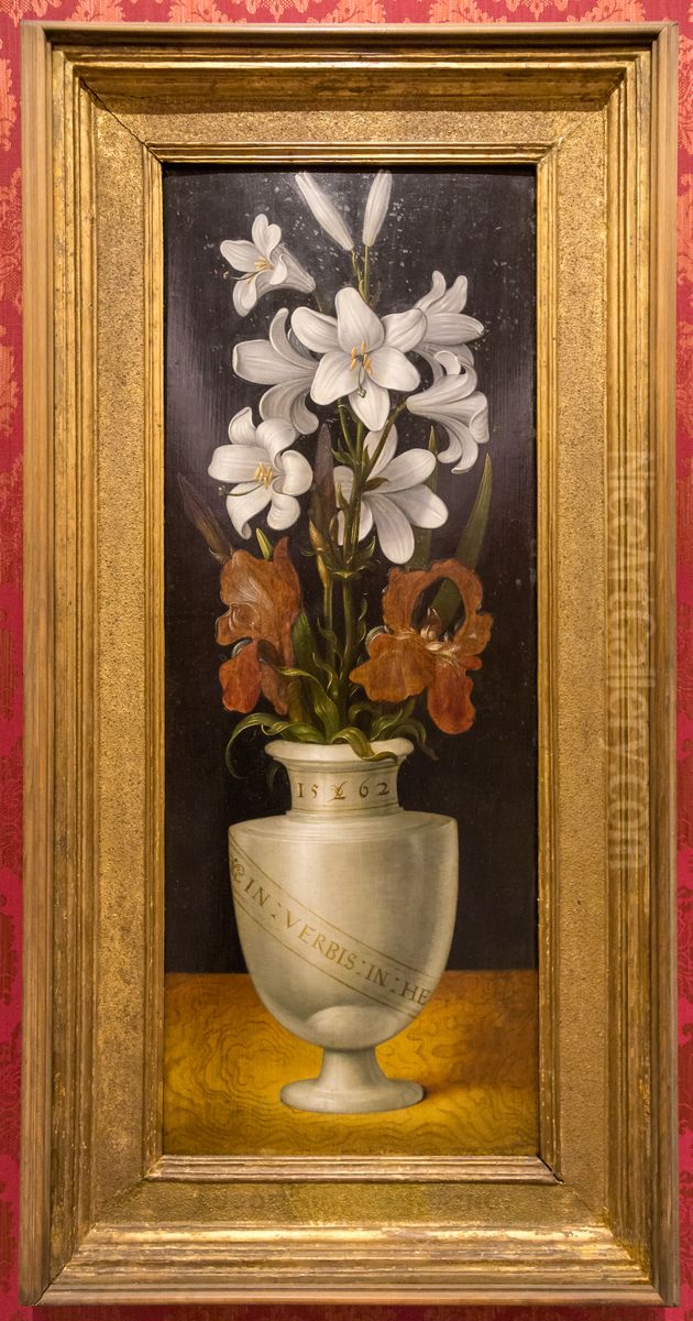 Vase mit Lilien und Iris Oil Painting by Ludger Tom Ring the Younger