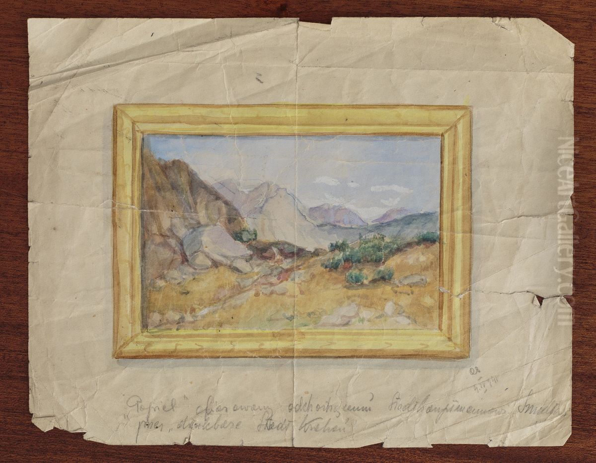 Krajobraz gorski Oil Painting by Tadeusz Popiel