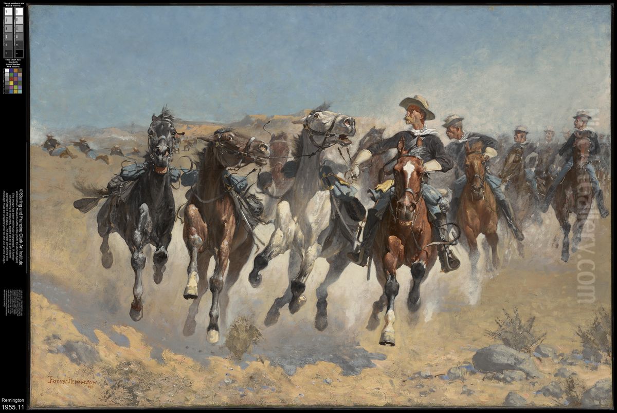 The Fourth Troopers Moving the Led Horses Oil Painting by Frederic Remington