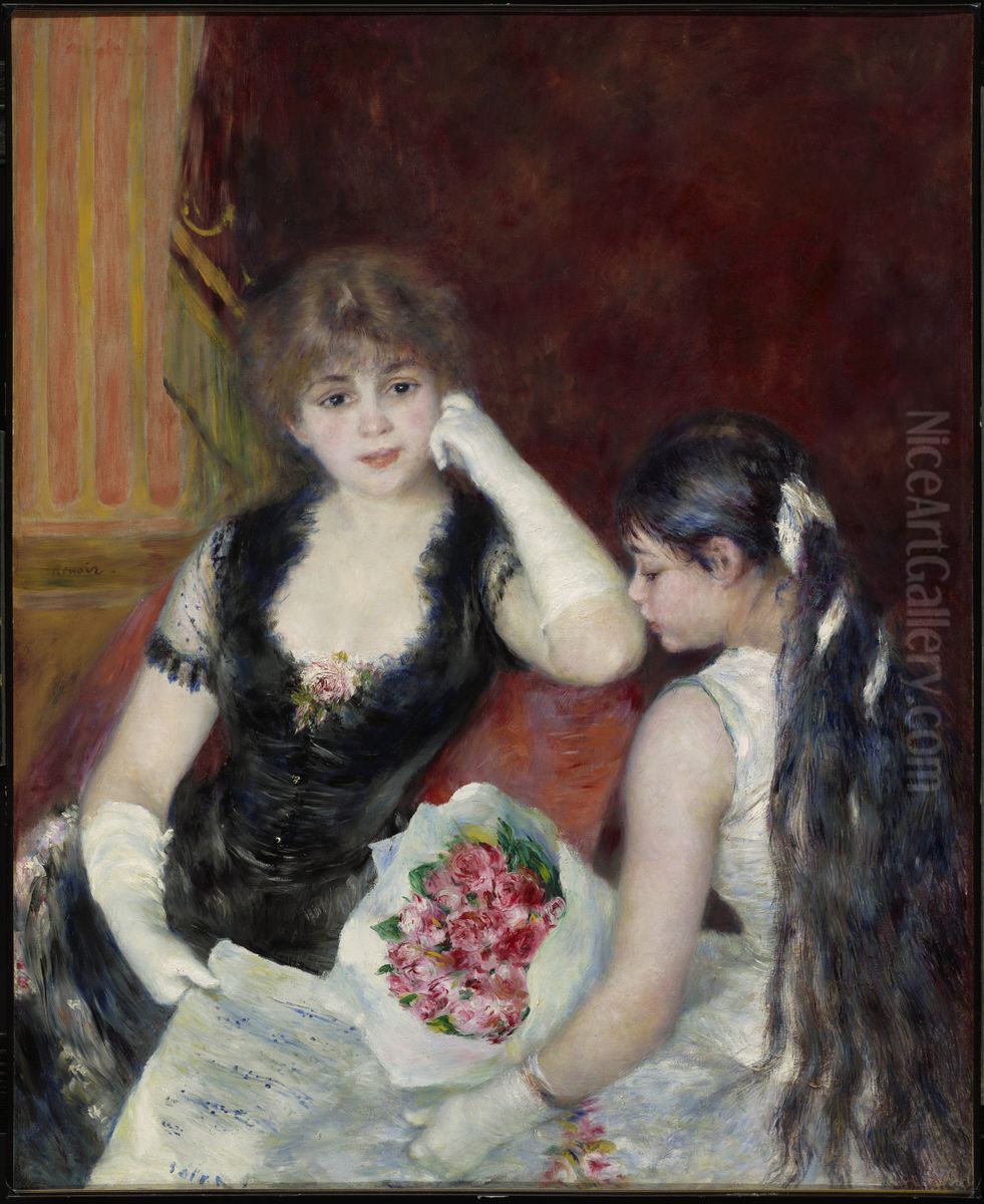 At the Concert a Box at the Opera Oil Painting by Pierre Auguste Renoir