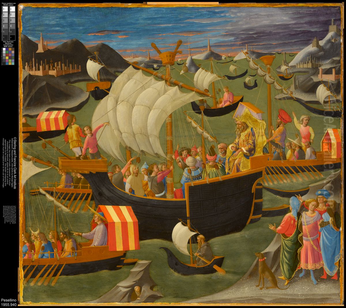 King Melchior Sailing to the Holy Land Oil Painting by Pesellino