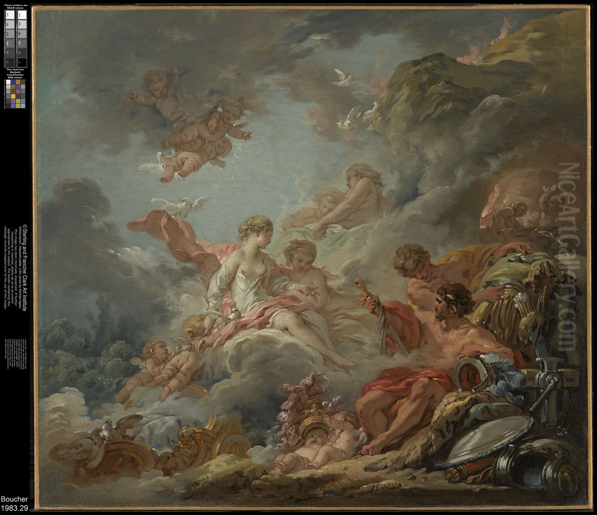 Vulcan Presenting Arms to Venus for Aeneas Oil Painting by Francois Boucher