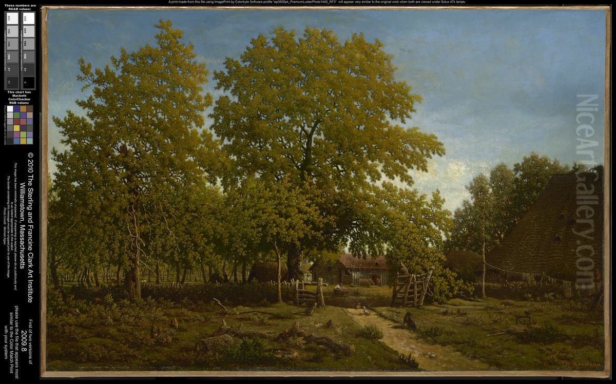 Farm in the Landes Oil Painting by Theodore Rousseau