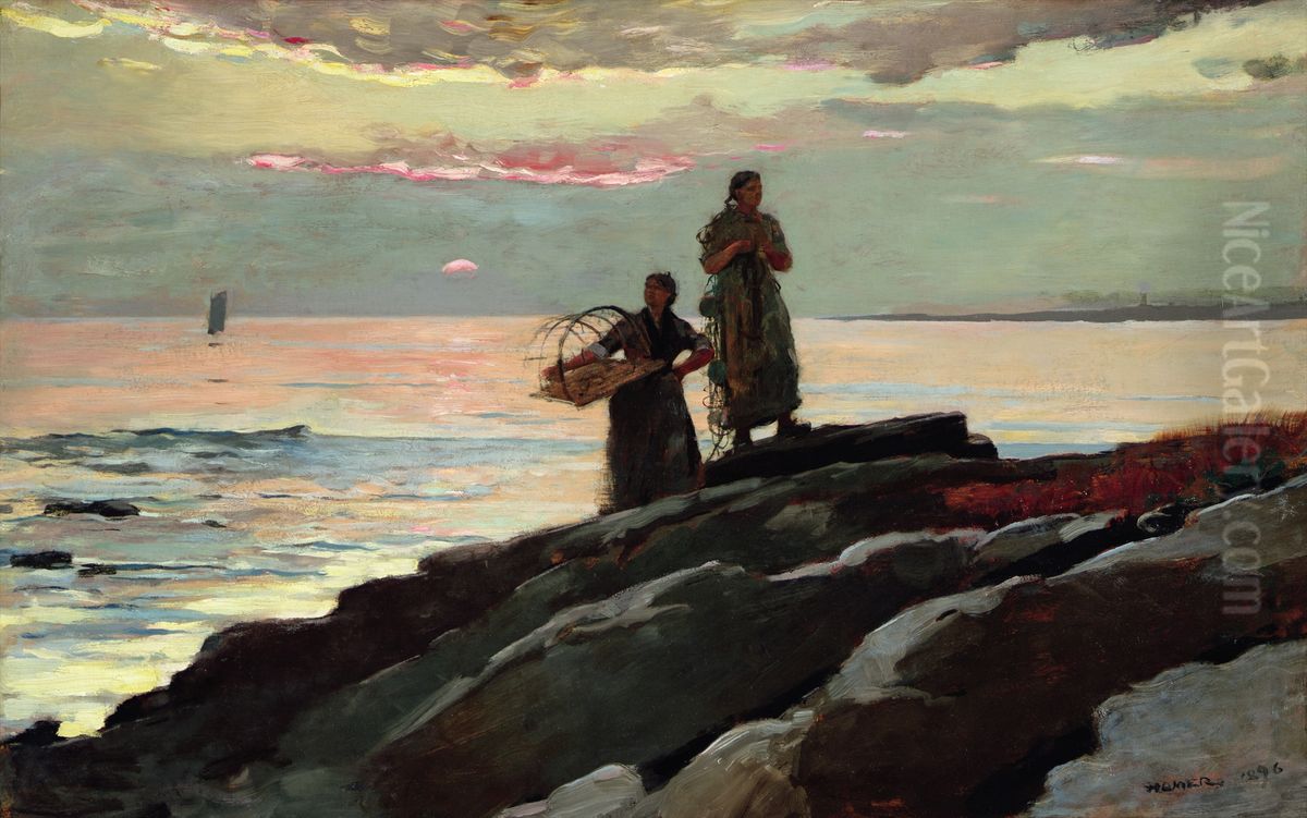 Saco Bay Oil Painting by Winslow Homer