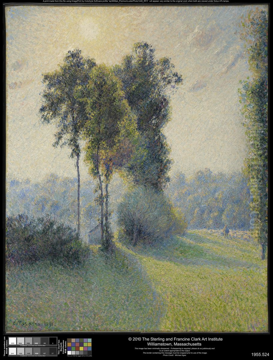 Landscape at Saint-Charles, near Gisors, Sunset Oil Painting by Camille Pissarro