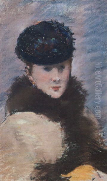 Mery Laurent au petit chapeau Oil Painting by Edouard Manet