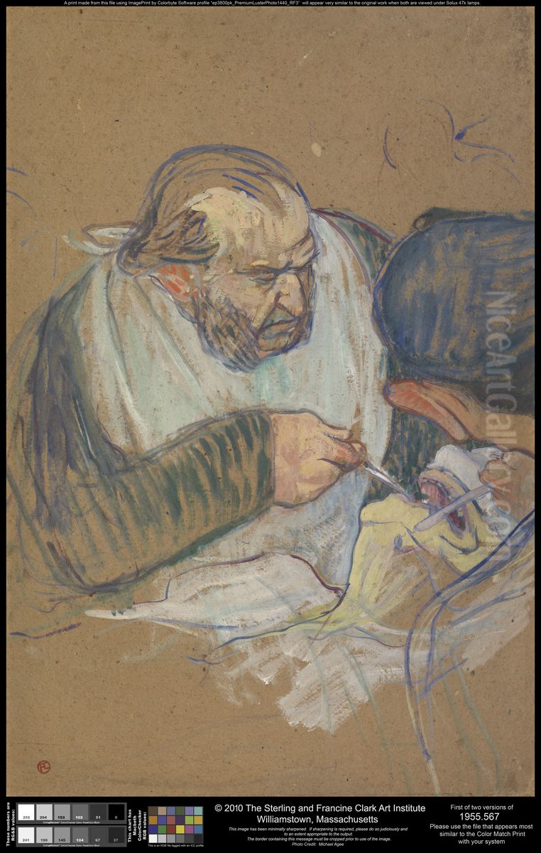 Dr. Pean Operating Oil Painting by Henri De Toulouse-Lautrec