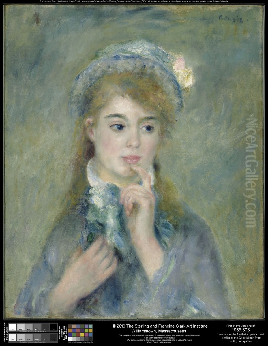 Portrait of a Young Woman (L'Ingenue) Oil Painting by Pierre Auguste Renoir