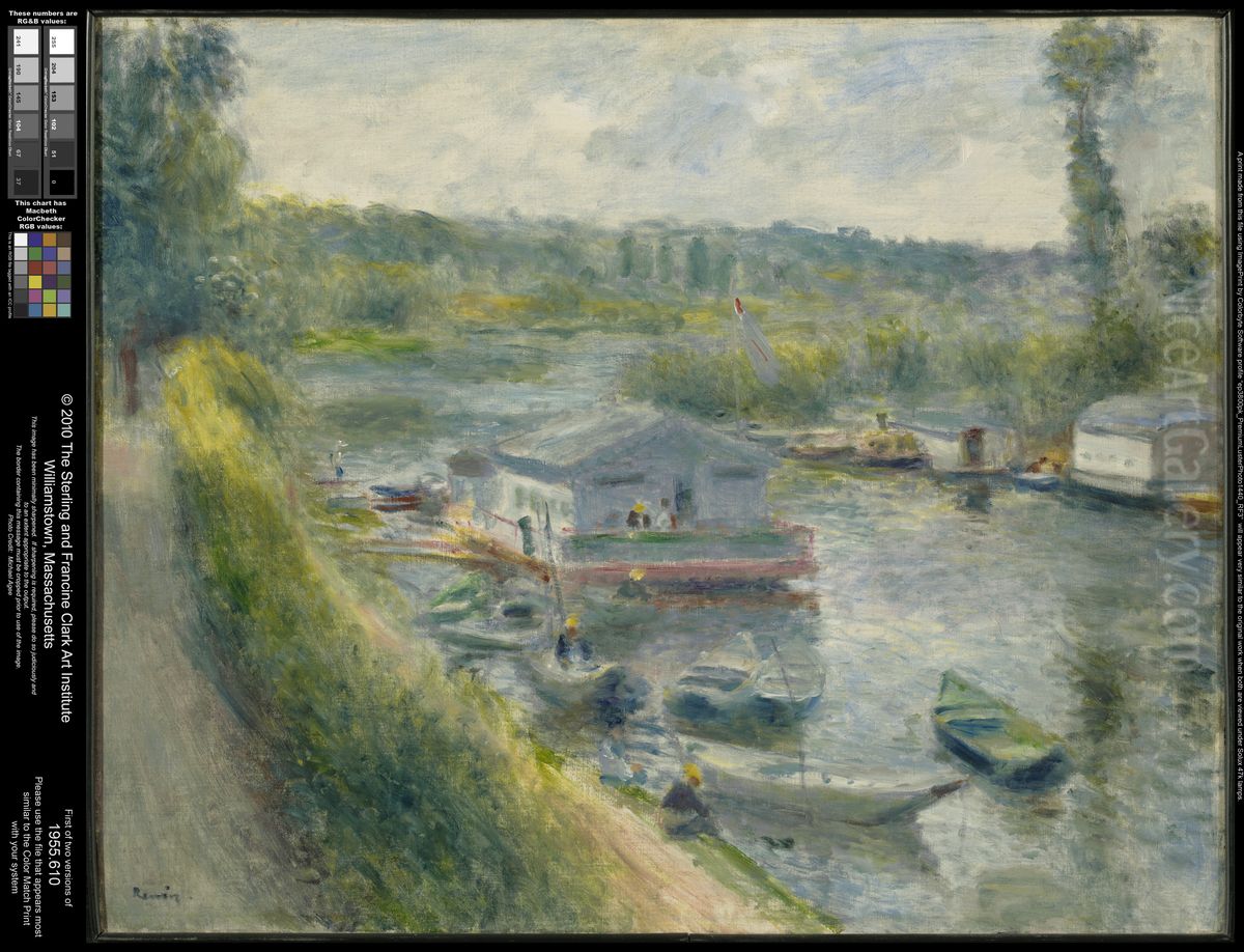 Wash-House Boat at Bas-Meudon Oil Painting by Pierre Auguste Renoir