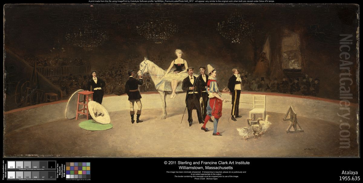 Circus Scene Oil Painting by Enrique Atalaya