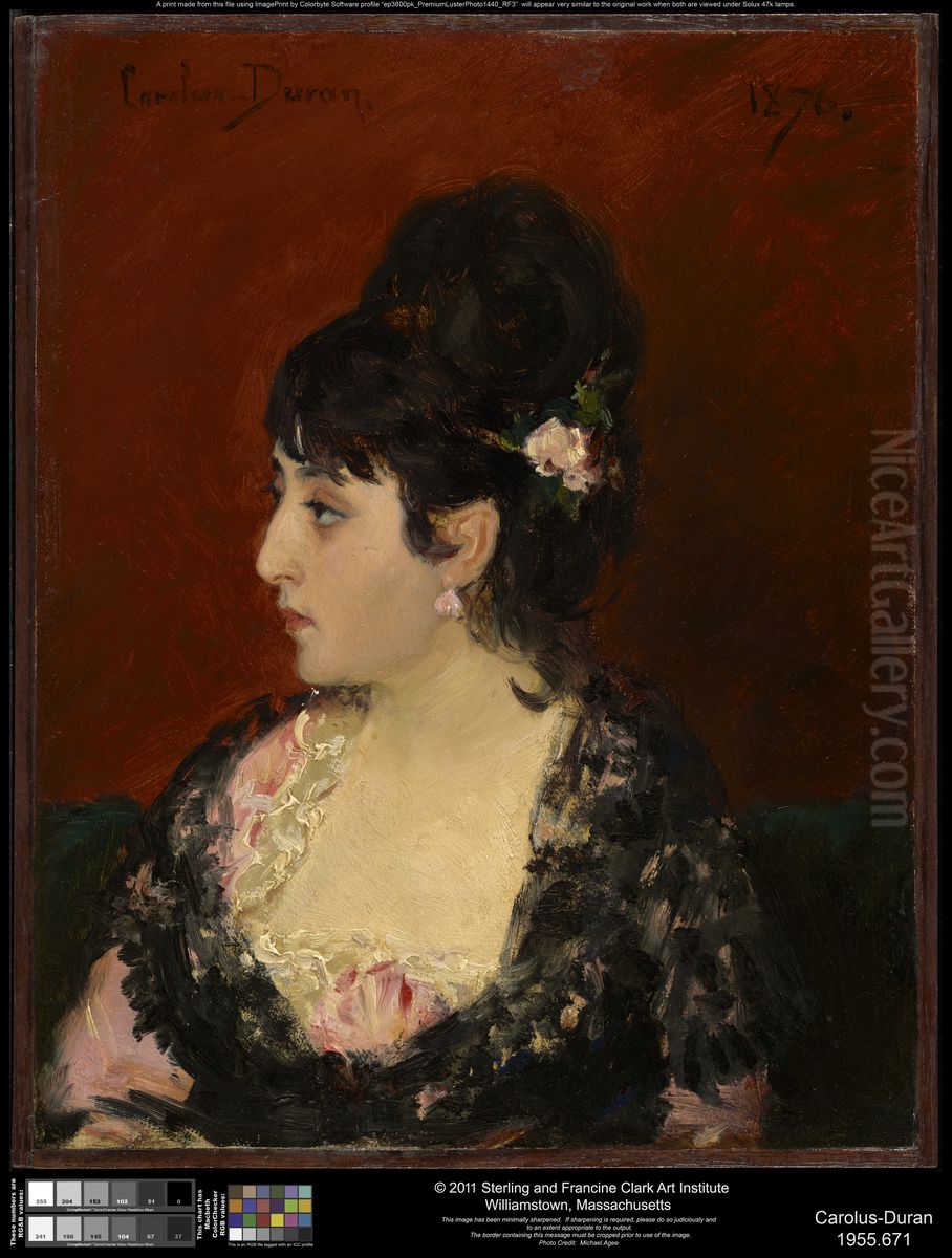 Spanish Woman (Portrait of Eva Gonzales?) Oil Painting by Carolus-Duran