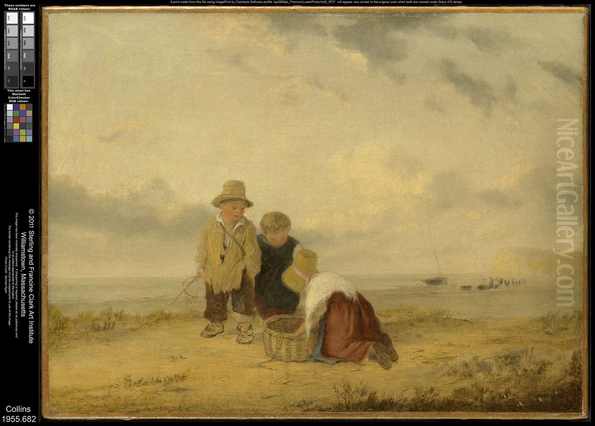 Children on the Beach Oil Painting by William Collins