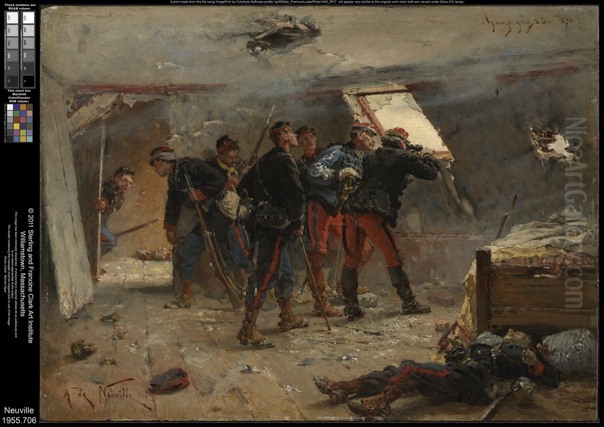 Champigny, 2 December 1870 Oil Painting by Alphonse de Neuville